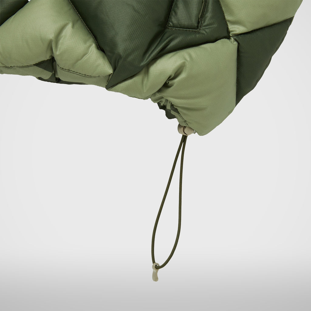 Thug Club Checkmate Puffer Vest in khaki, view 3 of 3