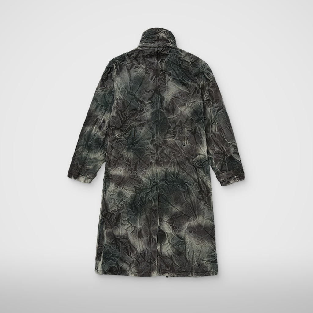 Thug Club Bio Soldier Denim Trench Coat in camo, view 2 of 10