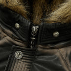 Thug Club Three Riding Skull Fur Hooded Jacket in black, view 5 of 11
