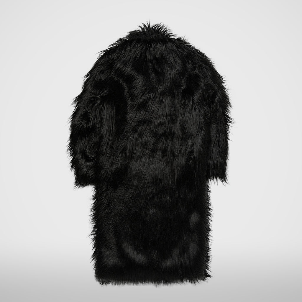 Thug Club TC Crow Fur Coat in black, view 2 of 8