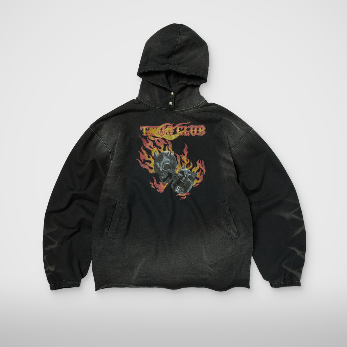 Thug Club TC Two Face Dirt Hoodie in black, front view