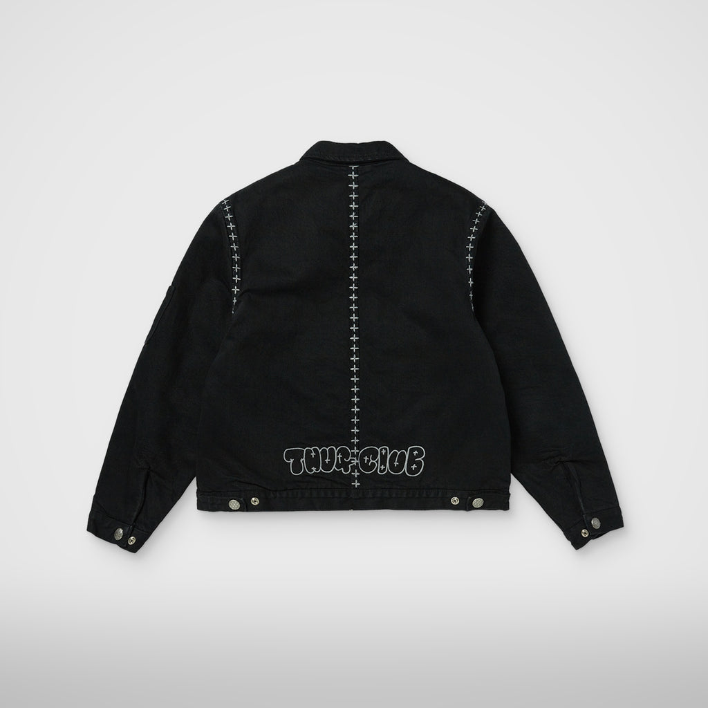 Thug Club X Stitch Eisenhower Jacket in black, view 2 of 10