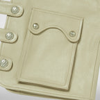 Thug Club Goat Skin Leather Vest in ivory, view 7 of 9
