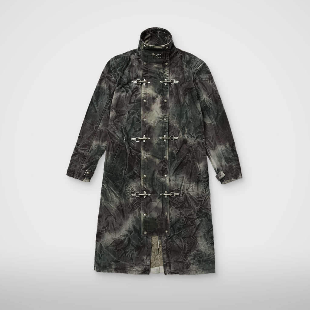 Thug Club Bio Soldier Denim Trench Coat in camo