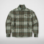 Thug Club Classic Check Full-Zip Jacket in green/brown