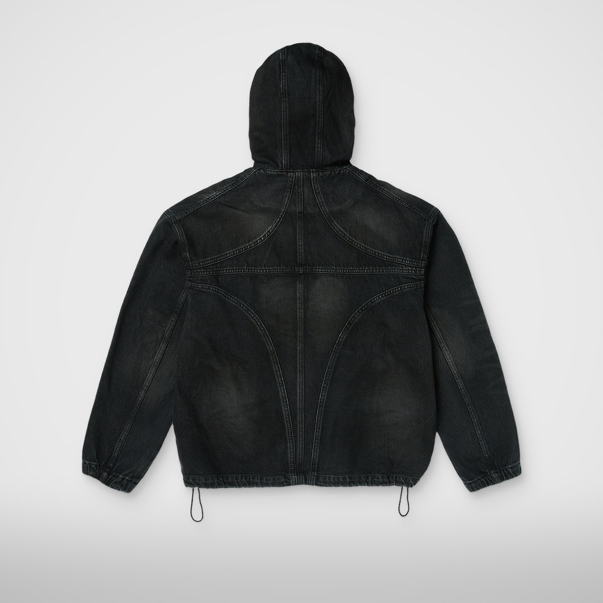 Thug Club Basic Emblem Denim Jacket in black, view 2 of 7