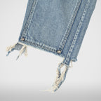 Thug Club Double Knee Denim Shorts in blue, view 4 of 5