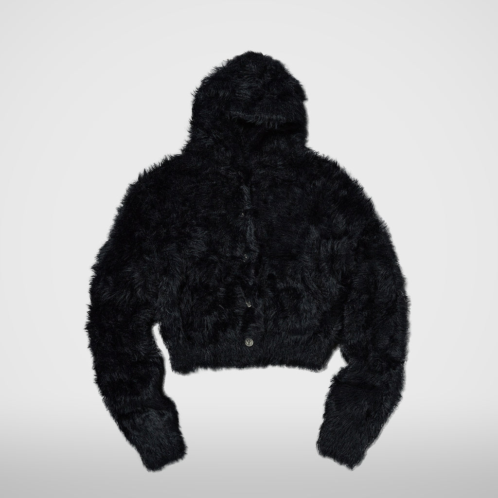 Thug Club Chimera Fur Hooded Zip-Up in black