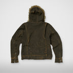 TC TWO TONE WASHED FUR HOODED JACKET