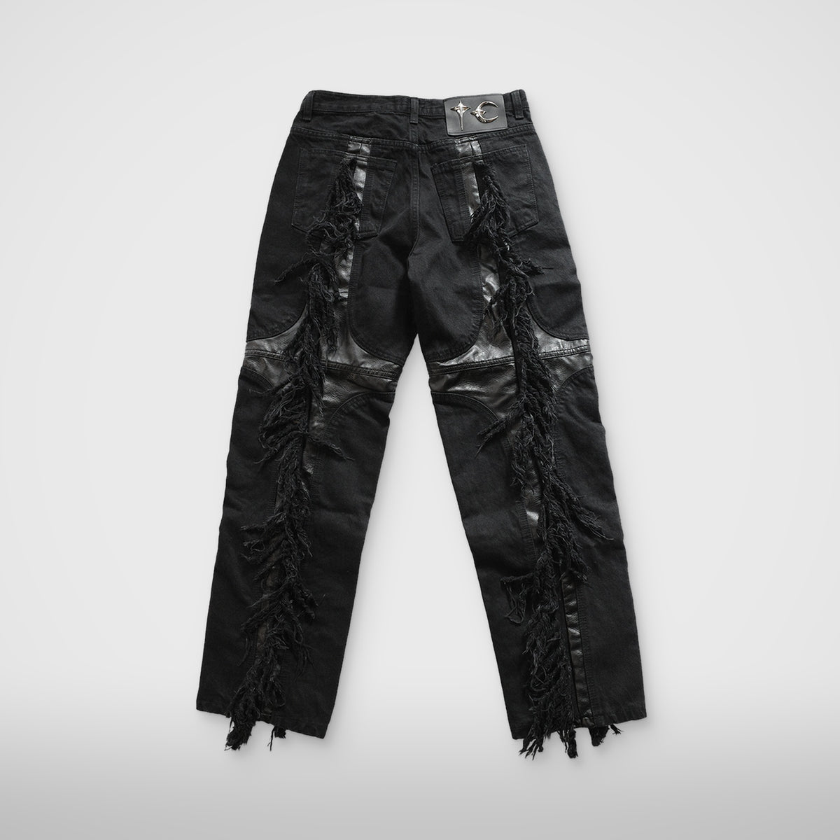 Thug Club Mohican Leather Denim Pants in black, view 3 of 6