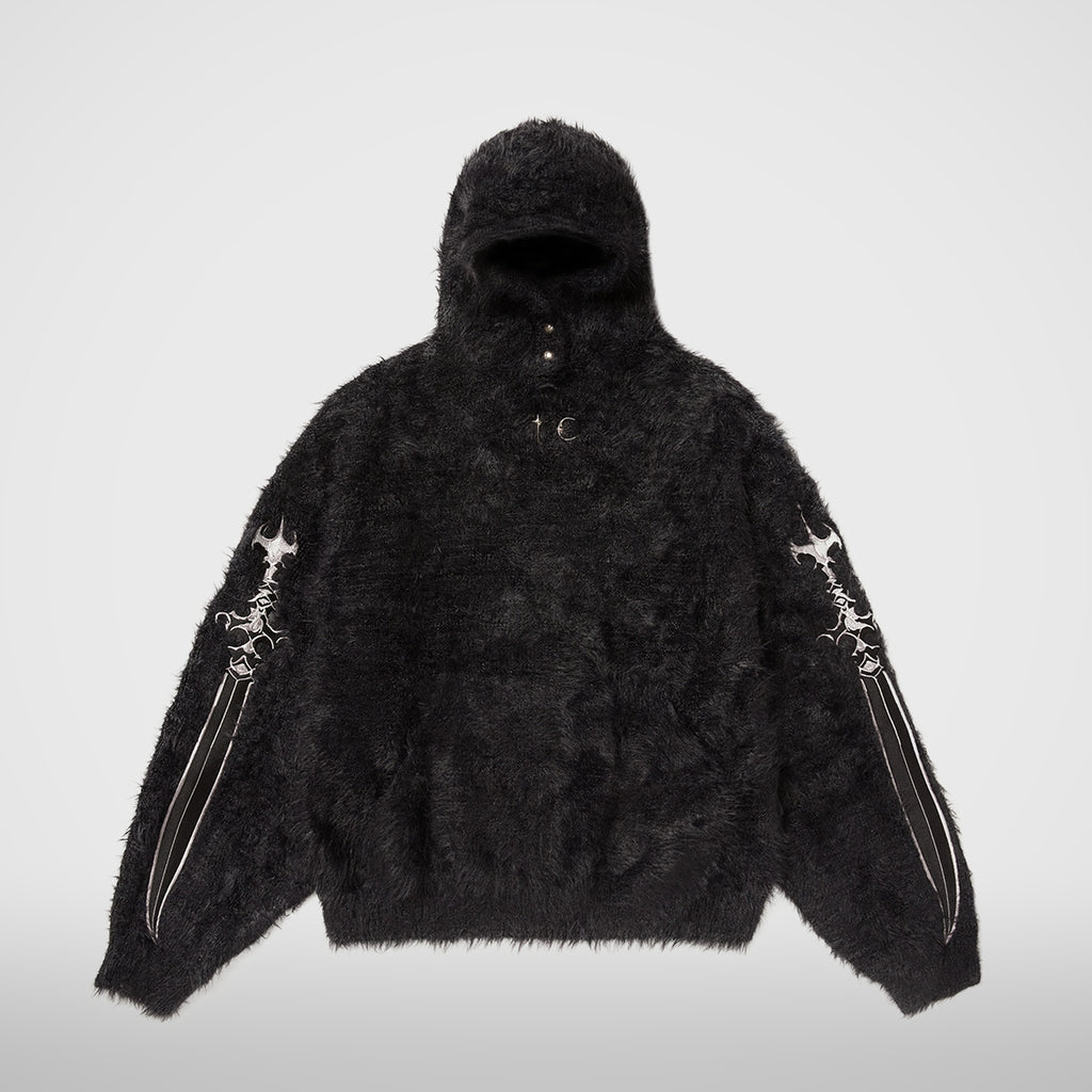 Thug Club Pack Fur Sword Hoodie in black