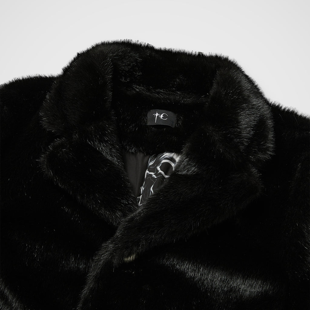 THREE RIDING SKULL FUR COAT