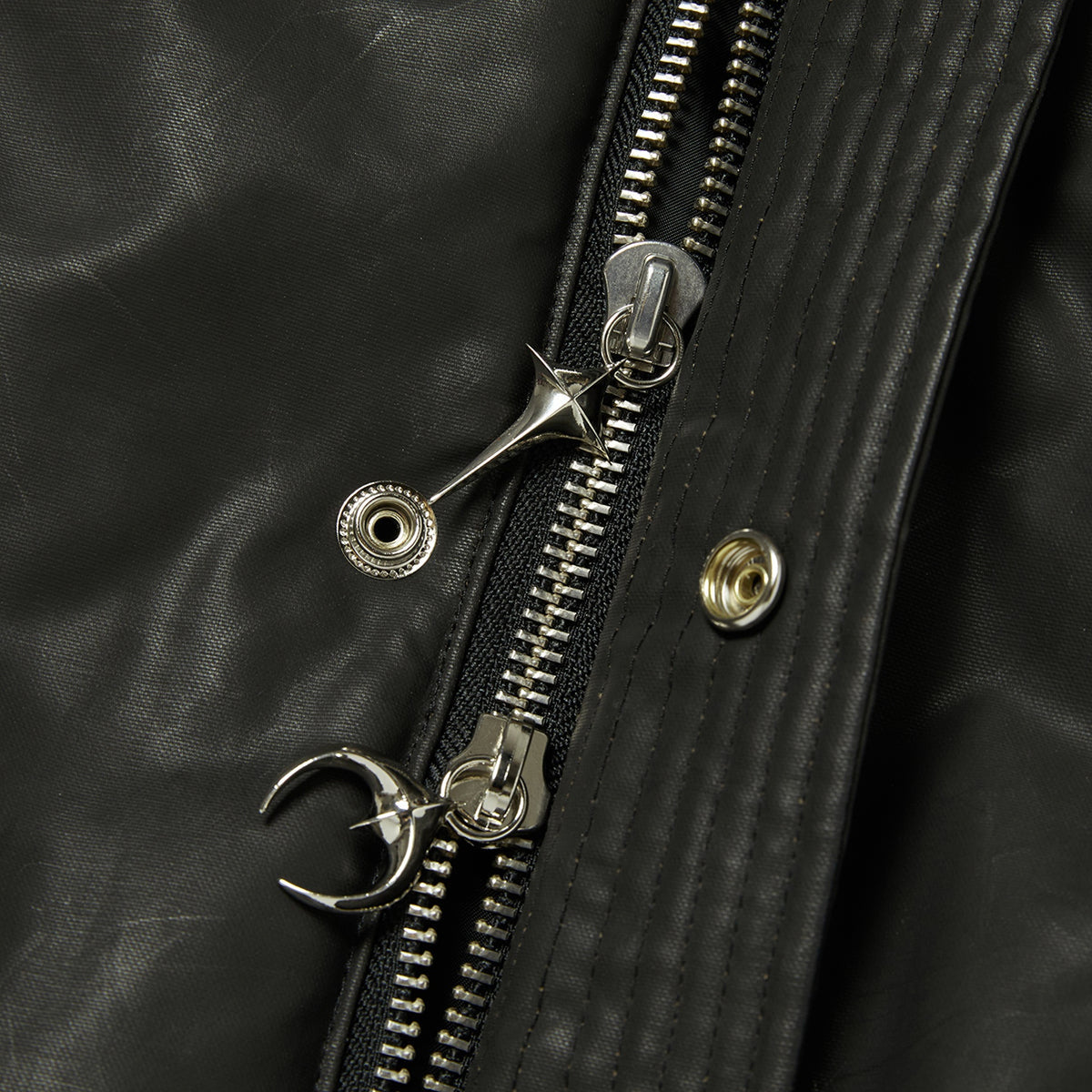 Thug Club Three Riding Skull Fur Hooded Jacket in black, view 7 of 11