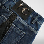 Thug Club Mohican Leather Denim Pants in blue, view 6 of 6