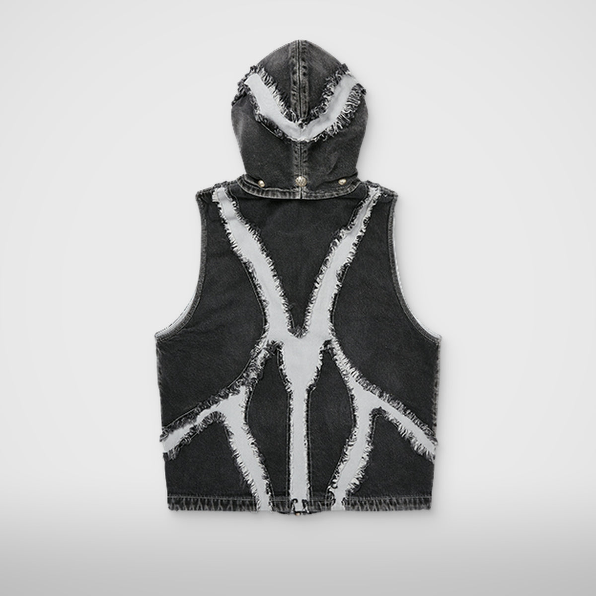Thug Club Cave Denim Vest in blk/wht, view 2 of 10