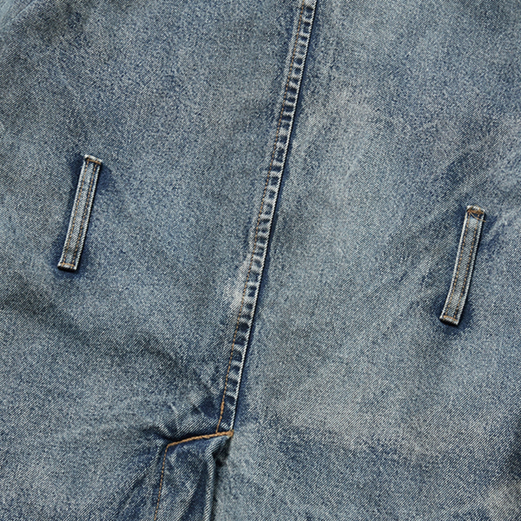 Thug Club Bio Soldier Denim Trench Coat in blue, view 9 of 10