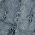 Thug Club Bio Soldier Denim Trench Coat in blue, view 9 of 10