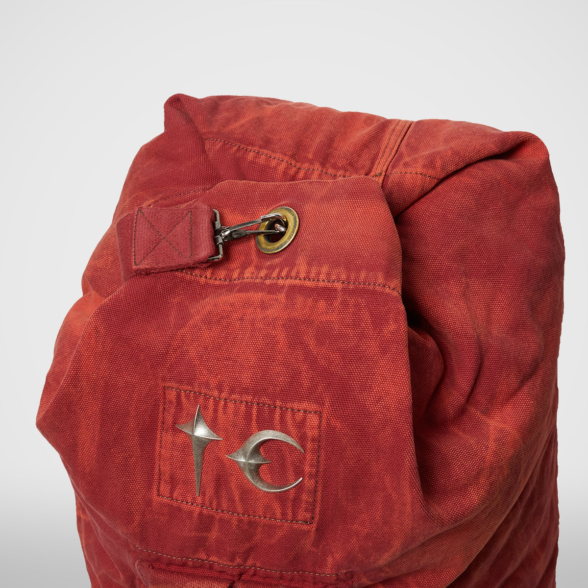 Thug Club Two Tone Washed Canvas Duffle Bag in red, view 4 of 5