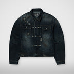 Thug Club Burn Down Denim Jacket in blue