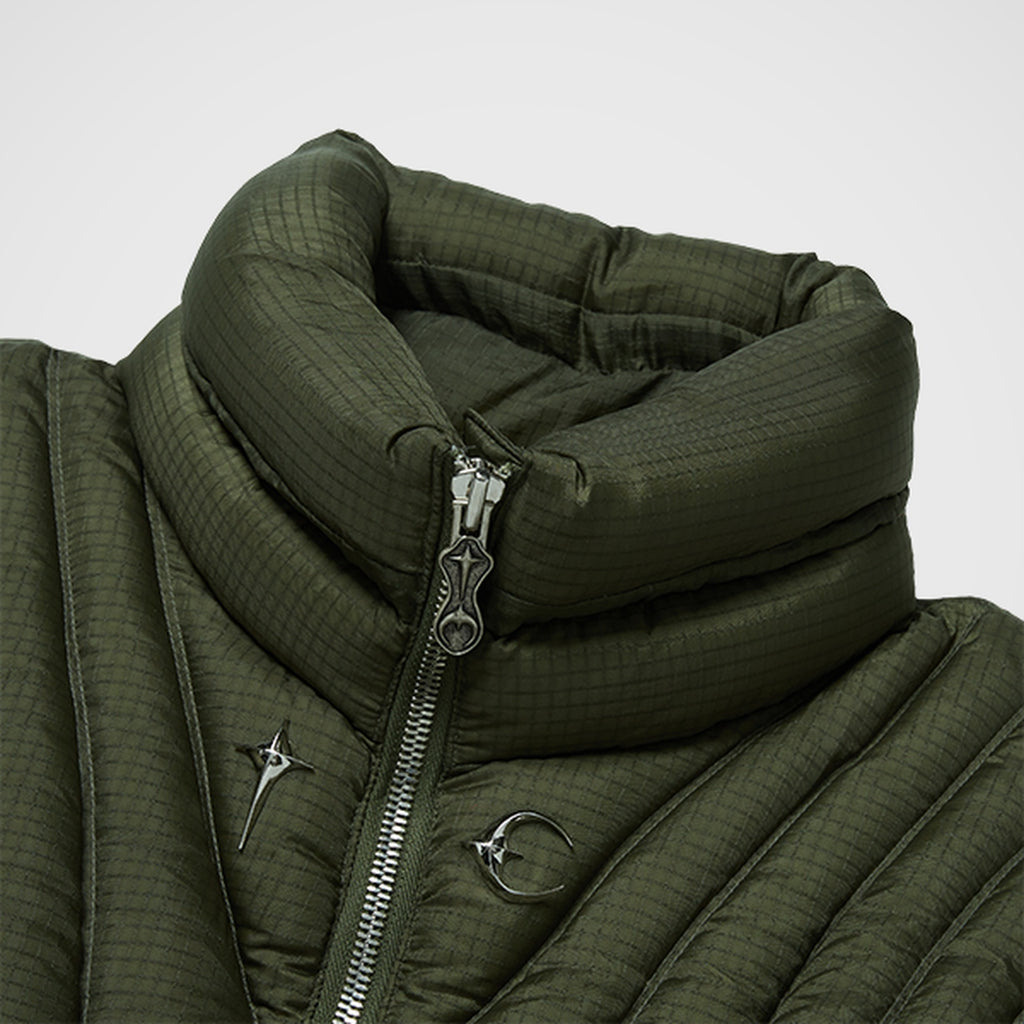 Thug Club War Life Down Jacket in khaki, view 4 of 9