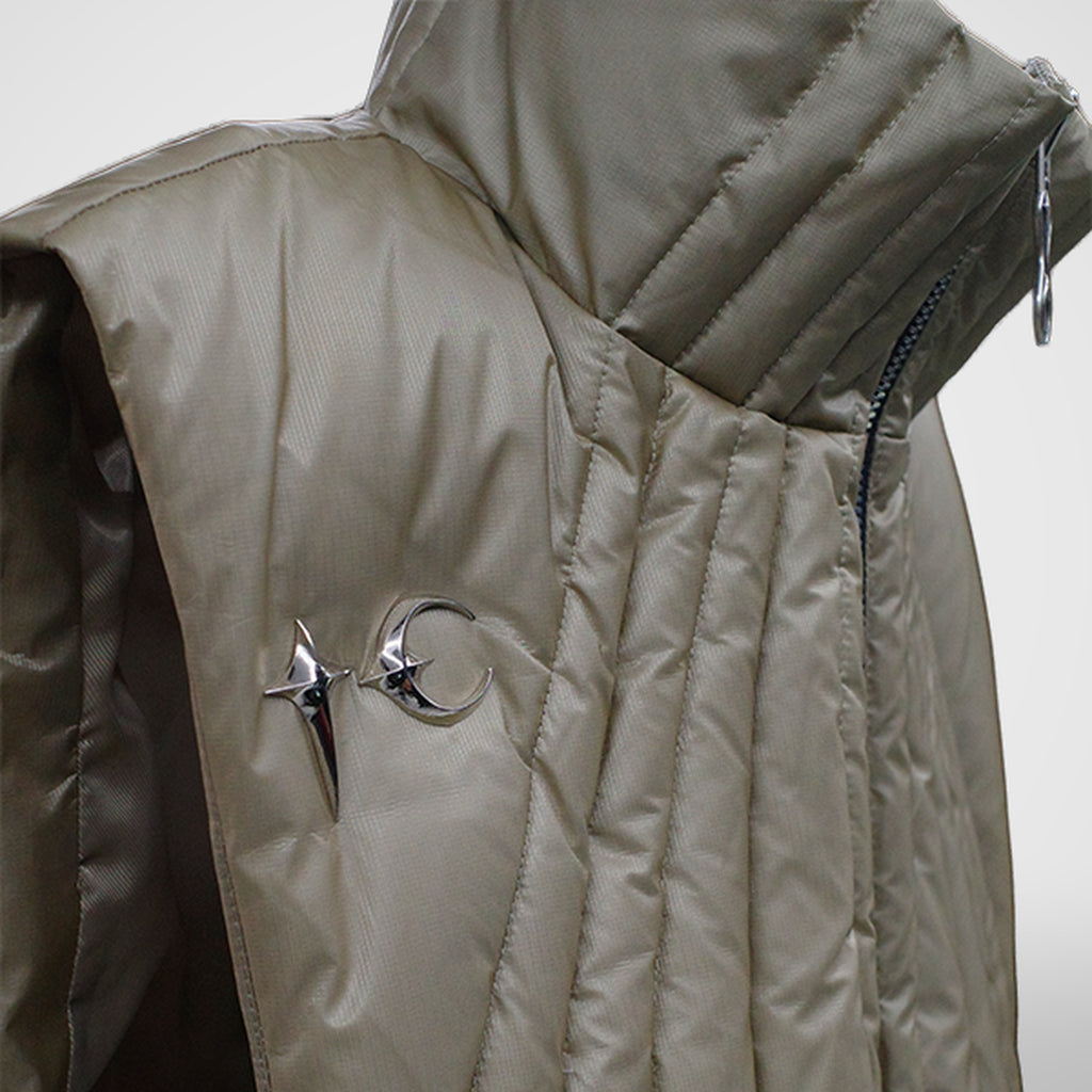 Thug Club Cave Goose Down Vest in beige, view 4 of 4