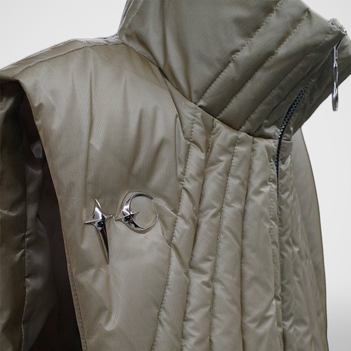 Thug Club Cave Goose Down Vest in beige, view 4 of 4