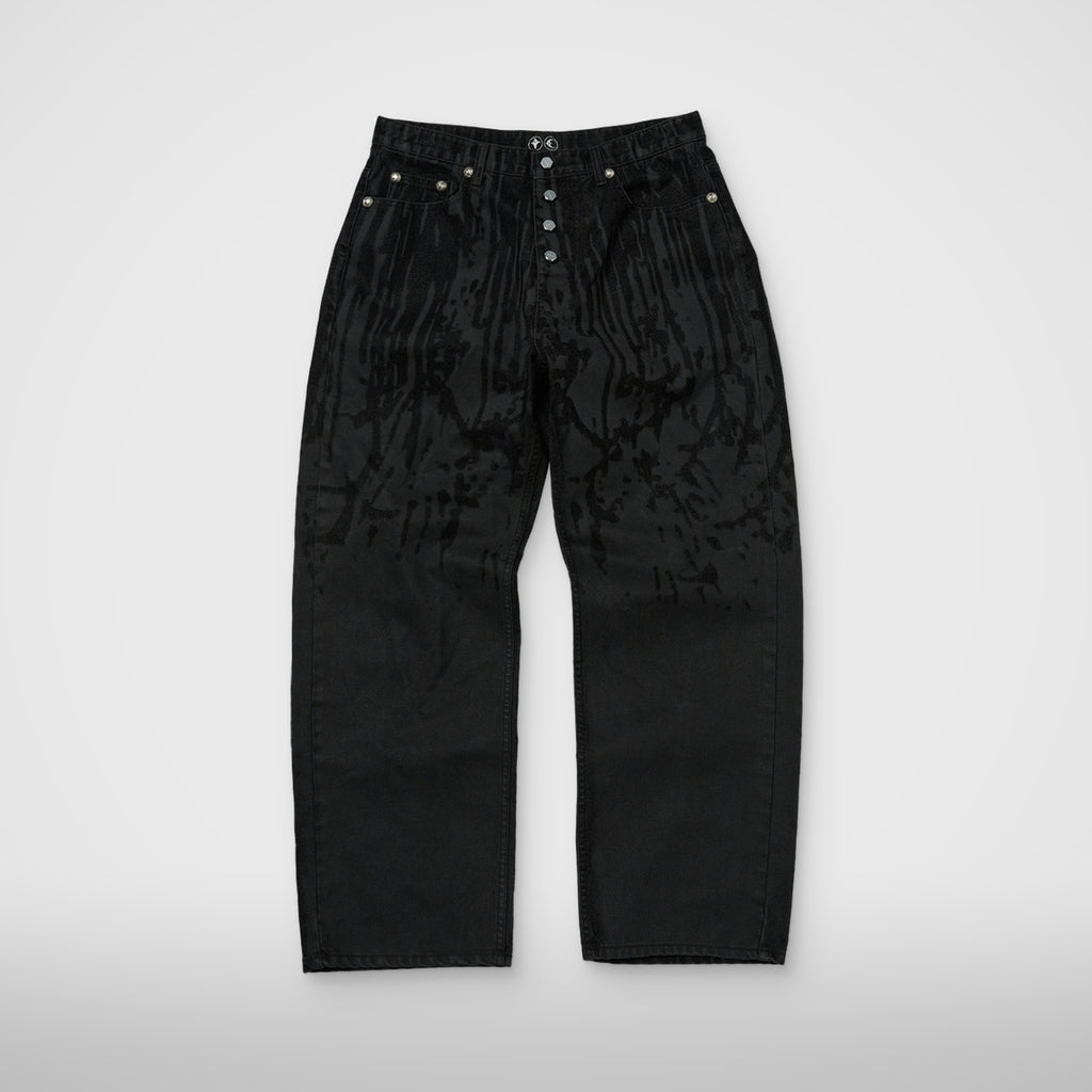 Thug Club Blood Lazered Denim Pants in black