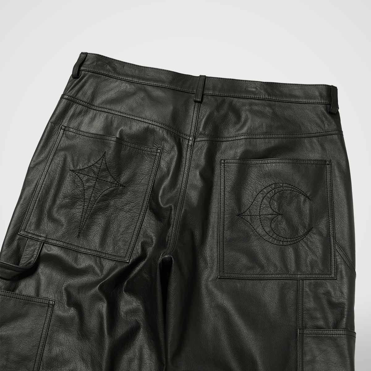Thug Club TC Leather Studed Work Pants in black, view 8 of 10