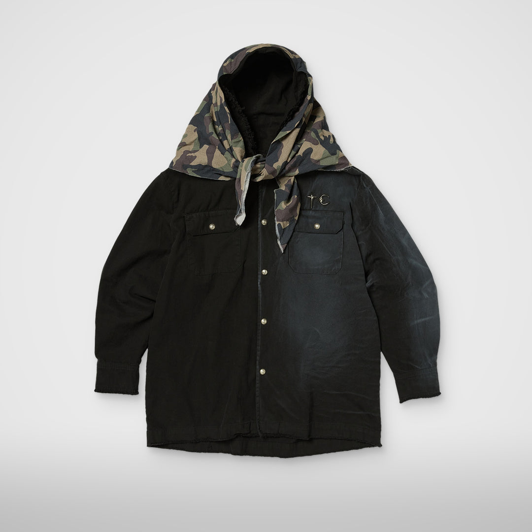 Tainted Creed Scarf Hooded Shirt