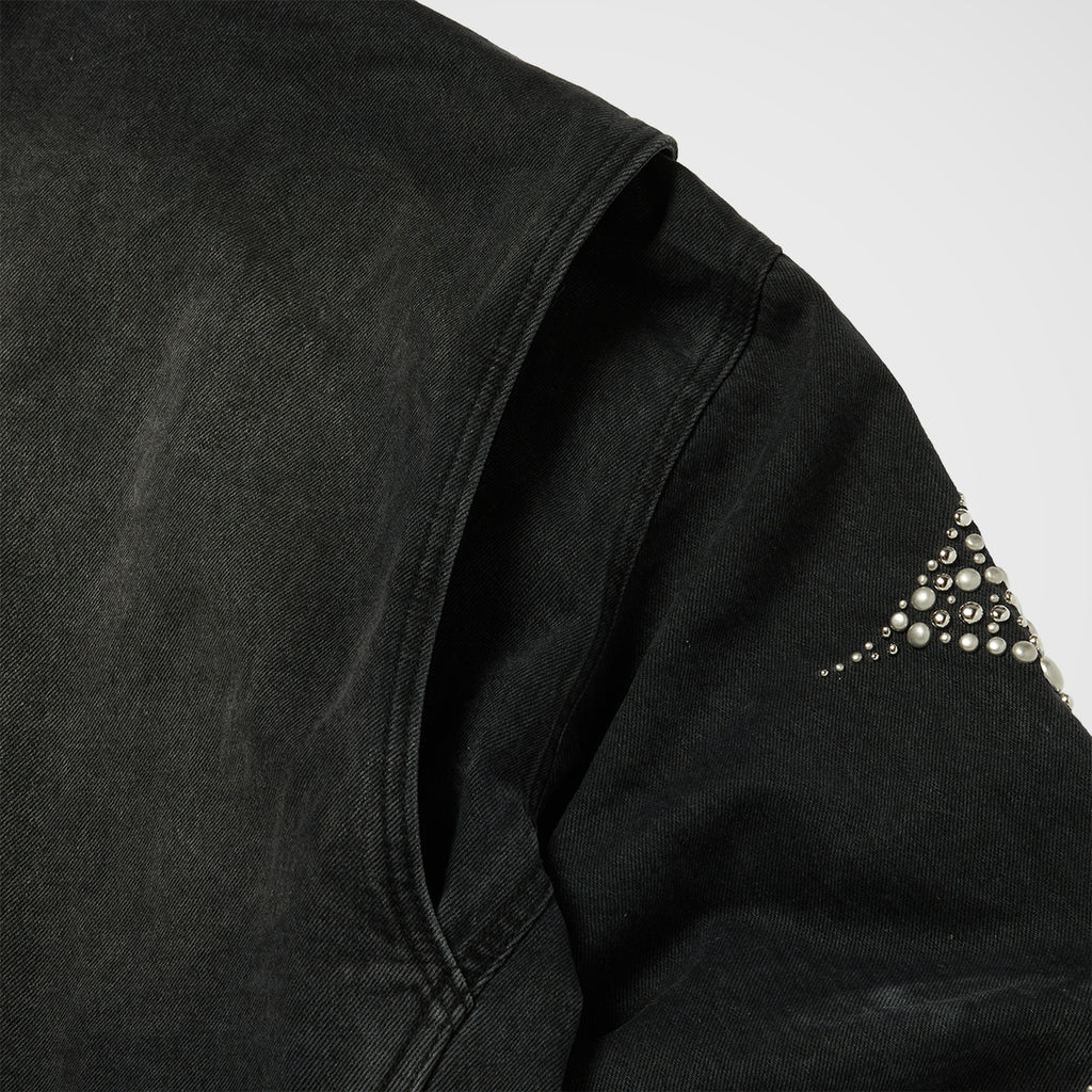 Thug Club Iron Steel Focus Denim Jacket in black, view 3 of 4