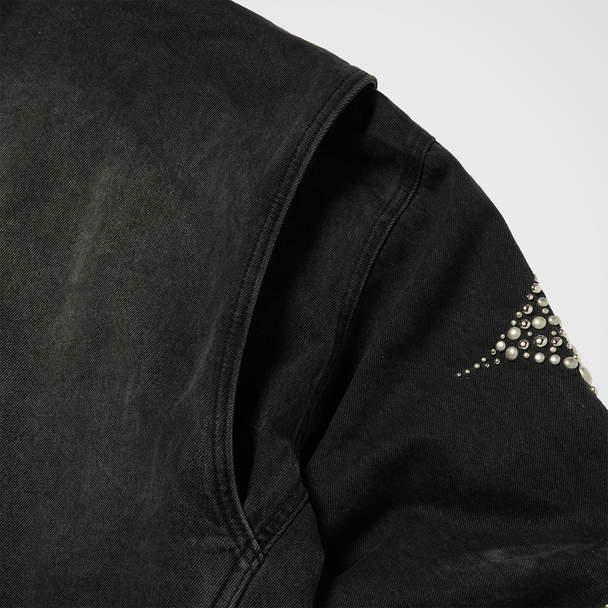 Thug Club Iron Steel Focus Denim Jacket in black, view 3 of 4