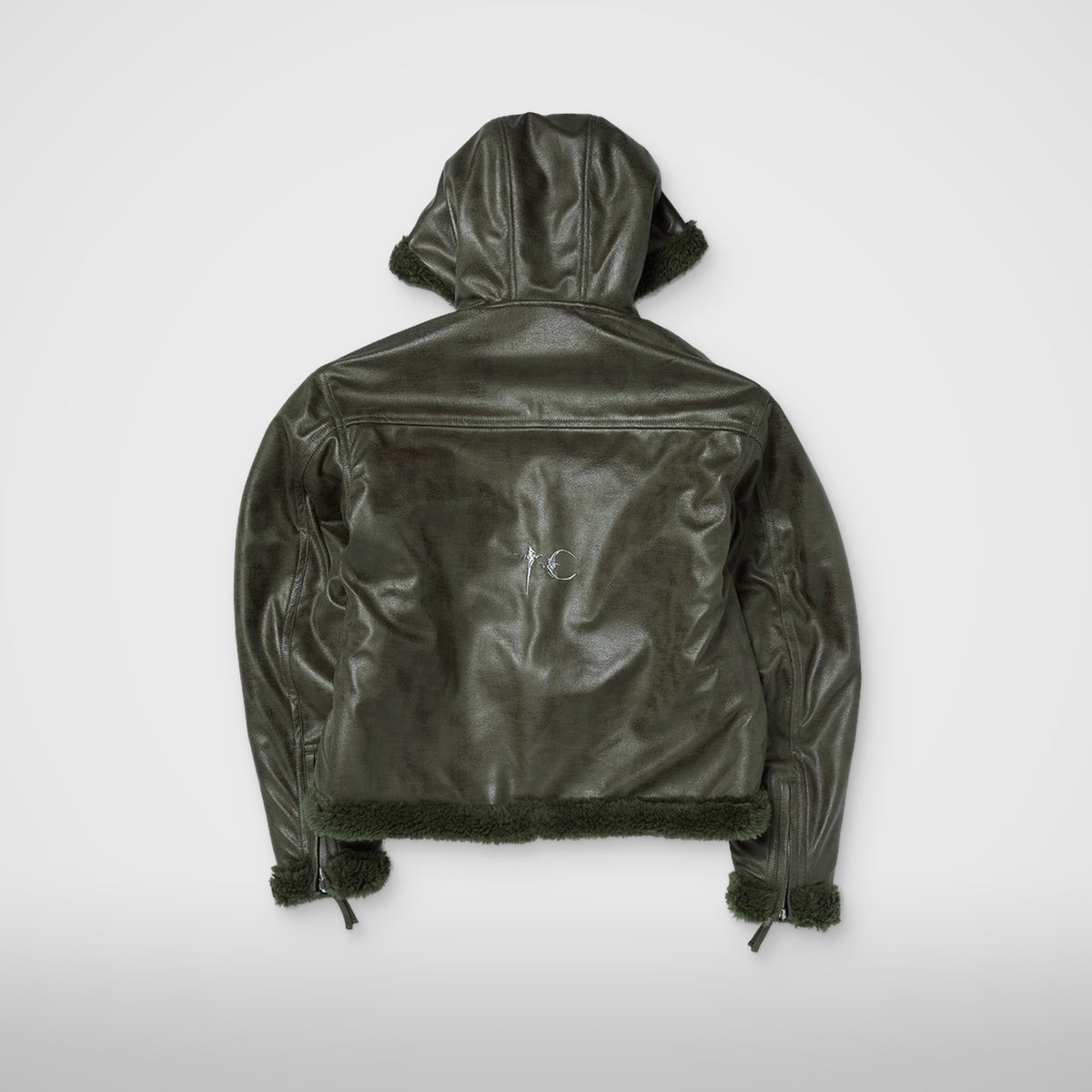 Thug Club TC Reversible Shearling Jacket in khaki, view 2 of 4