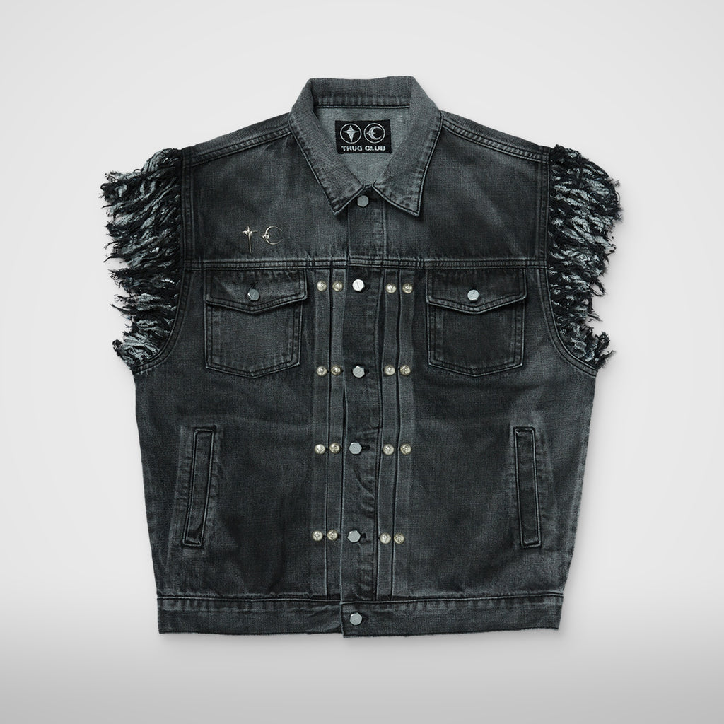 Thug Club TC Angels Denim Vest in black