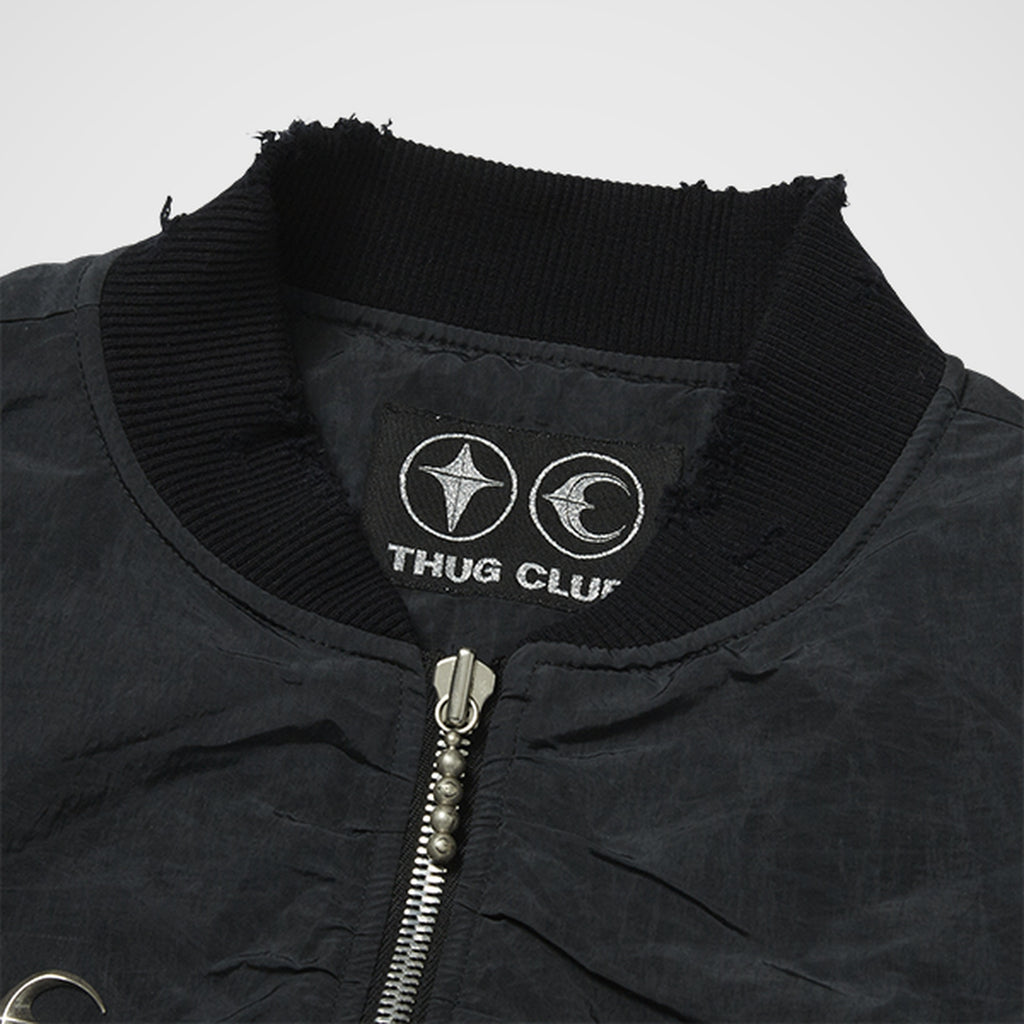 Thug Club Scarred Tango Charlie Bomber in black, view 3 of 7