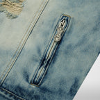 Thug Club Denim Zip-Up Hoodie in blue, view 6 of 10