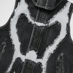 Thug Club Cave Denim Vest in blk/wht, view 3 of 10