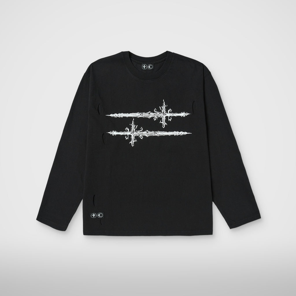 Thug Club Cross T Long Sleeve in black