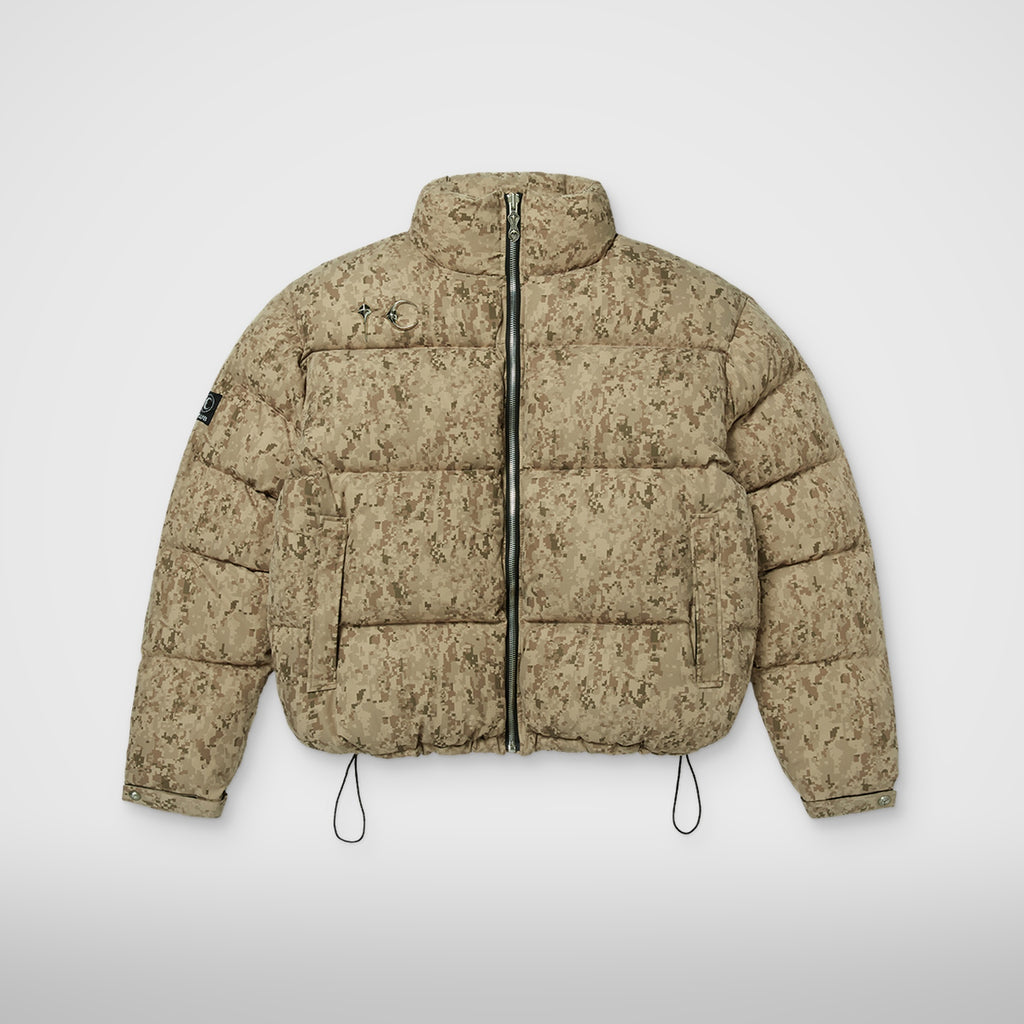 Thug Club Bio Soldier Super Heavy Puffer Jacket in beige