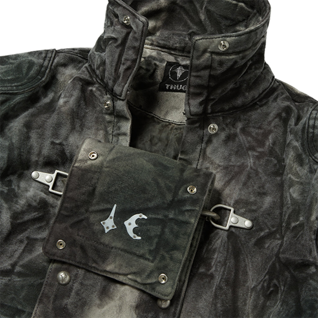 Thug Club Bio Soldier Denim Trench Coat in camo, view 4 of 10