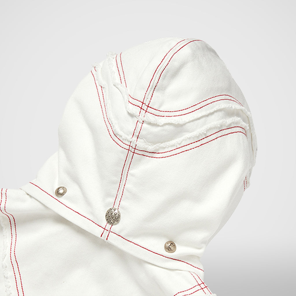 Thug Club Cave Denim Vest in white, view 7 of 10