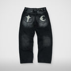Thug Club TC Leather Back Pocket Pants in black, front view