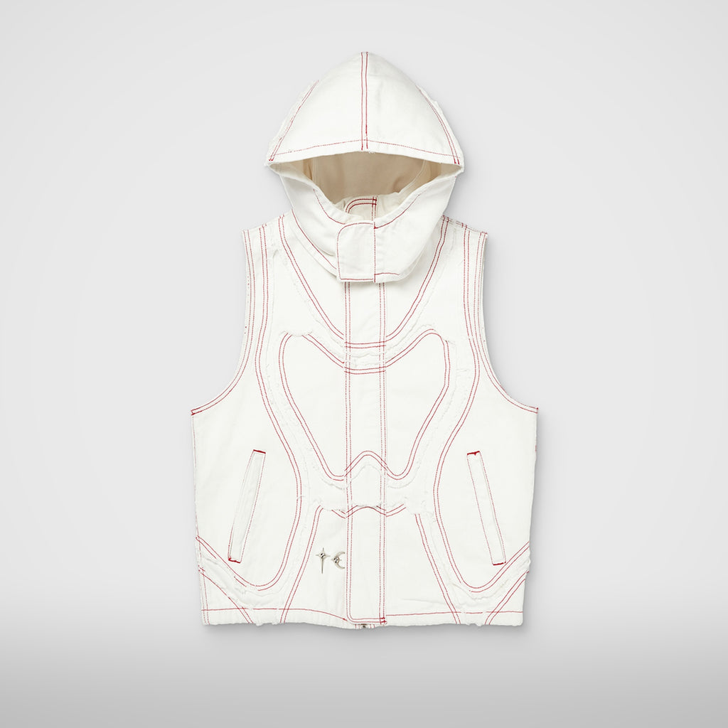 Thug Club Cave Denim Vest in white
