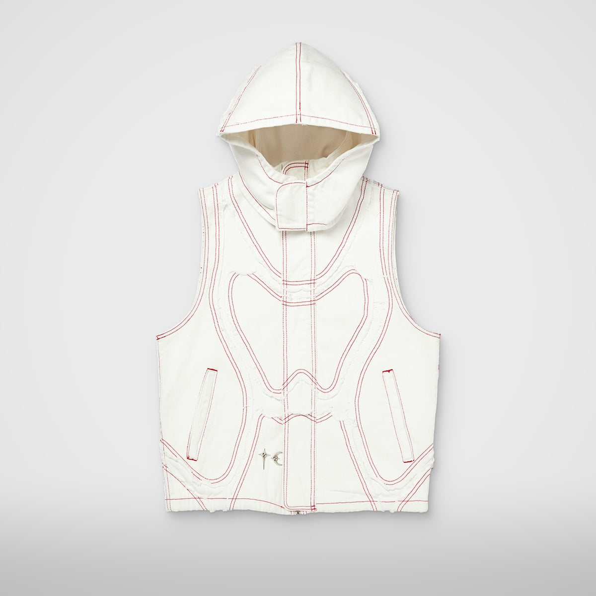 Thug Club Cave Denim Vest in white