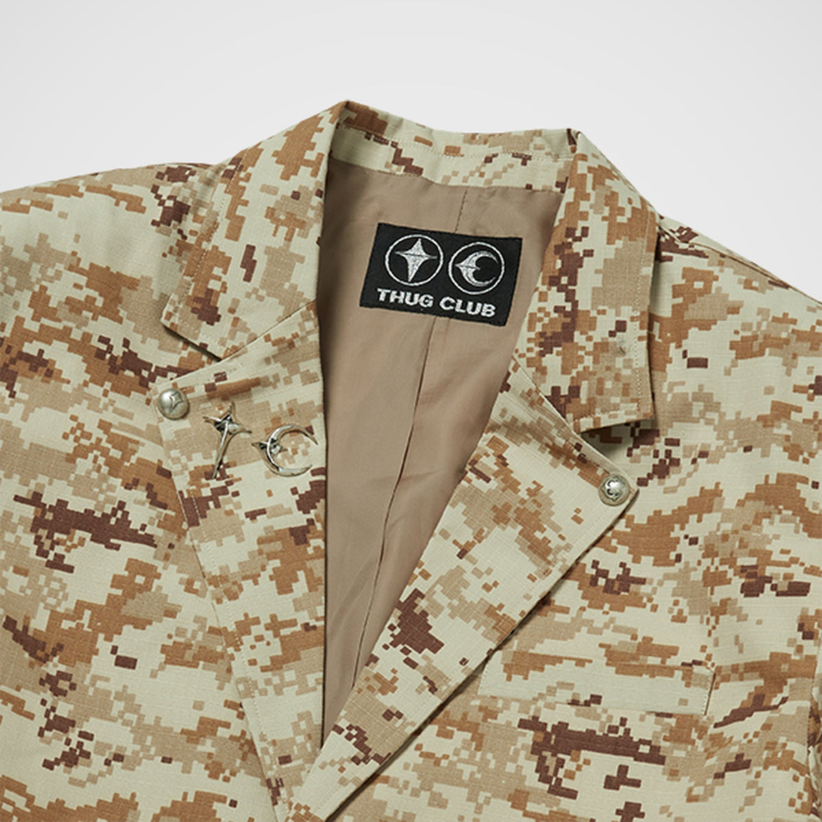 Thug Club TC Army Blazer in beige, view 3 of 6
