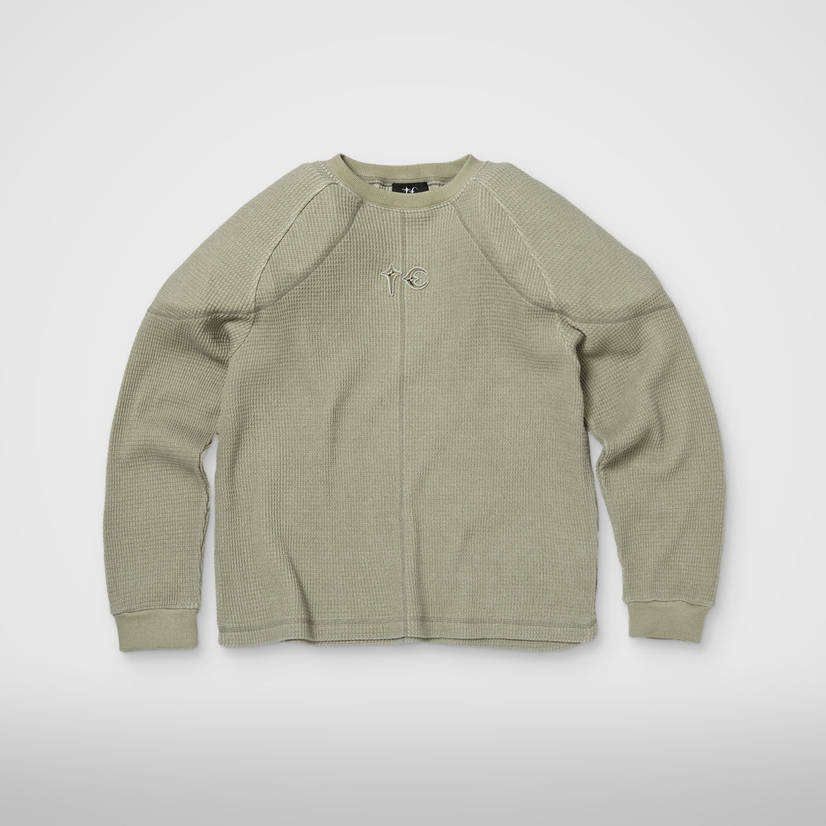 Thug Club Bulk Shoulder Waffle Long Sleeve in khaki