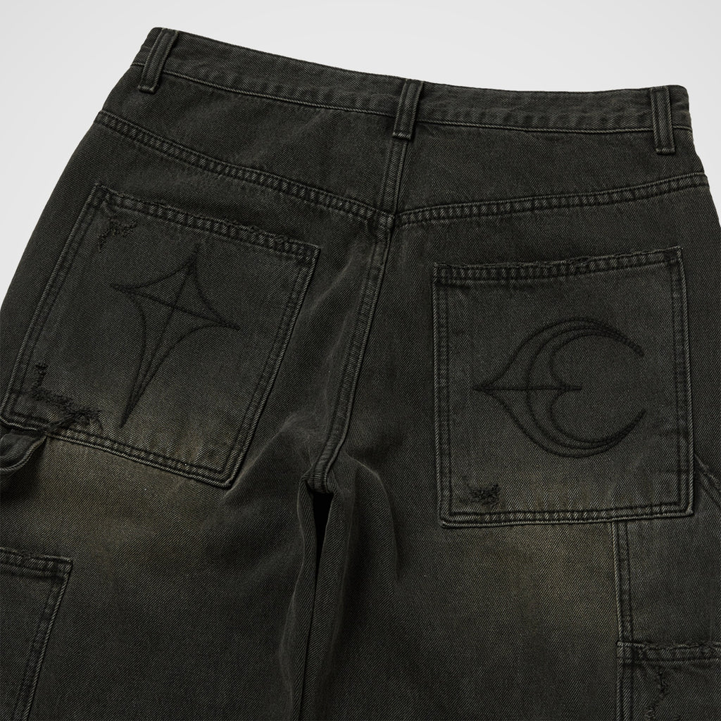 Thug Club Studed Knee Carpenter Pants in black, view 6 of 7
