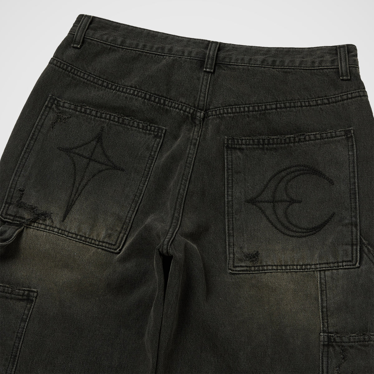 Thug Club Studed Knee Carpenter Pants in black, view 6 of 7