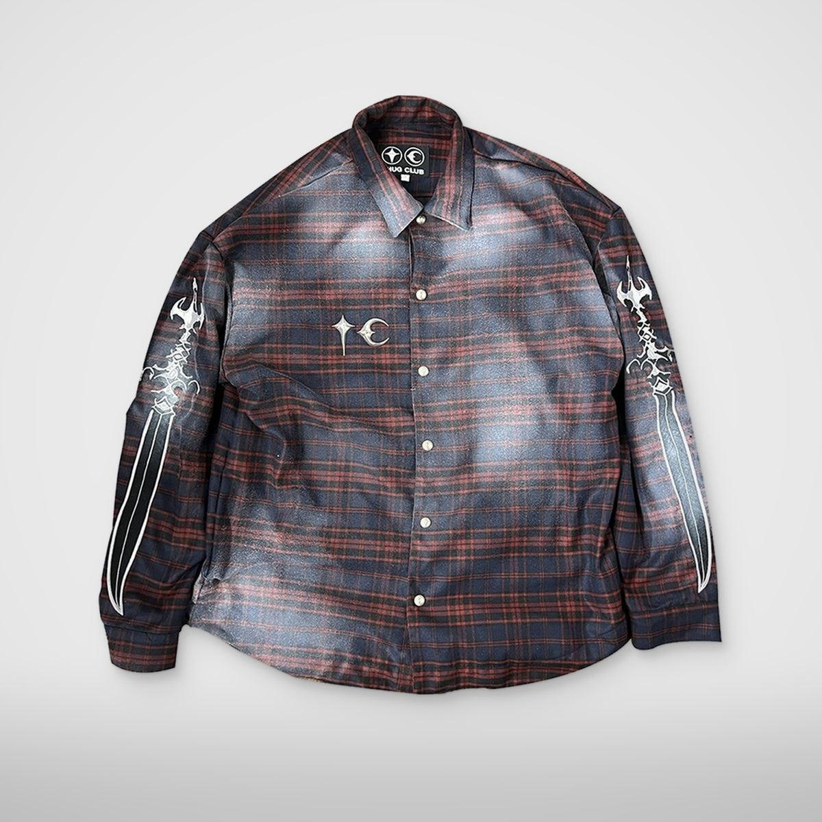 Thug Club Arab Sword Flannel Shirt in red