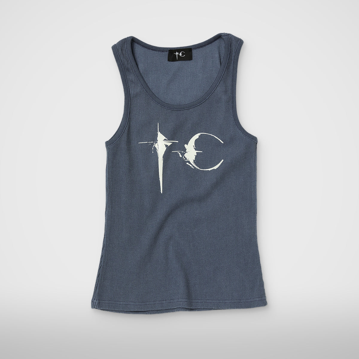 Thug Club TC Not Easy Tank Top in blue, front view