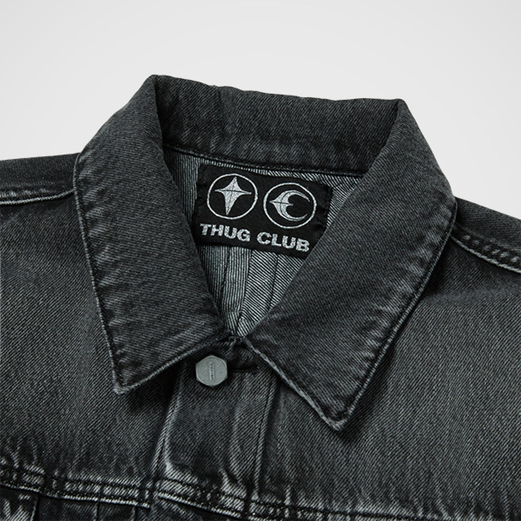 Thug Club Claw Denim Jacket in black, view 3 of 9